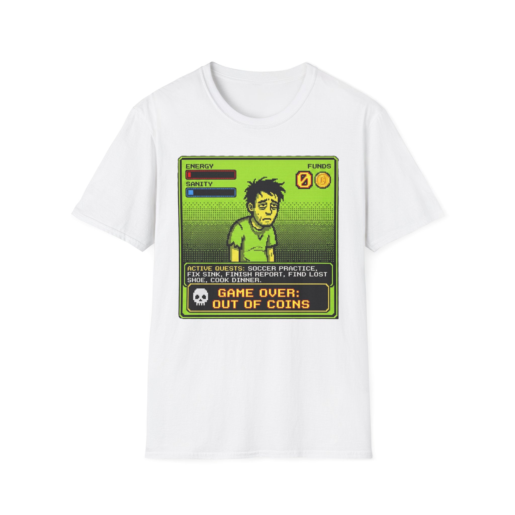 Game Over. Out of Coins T-Shirt