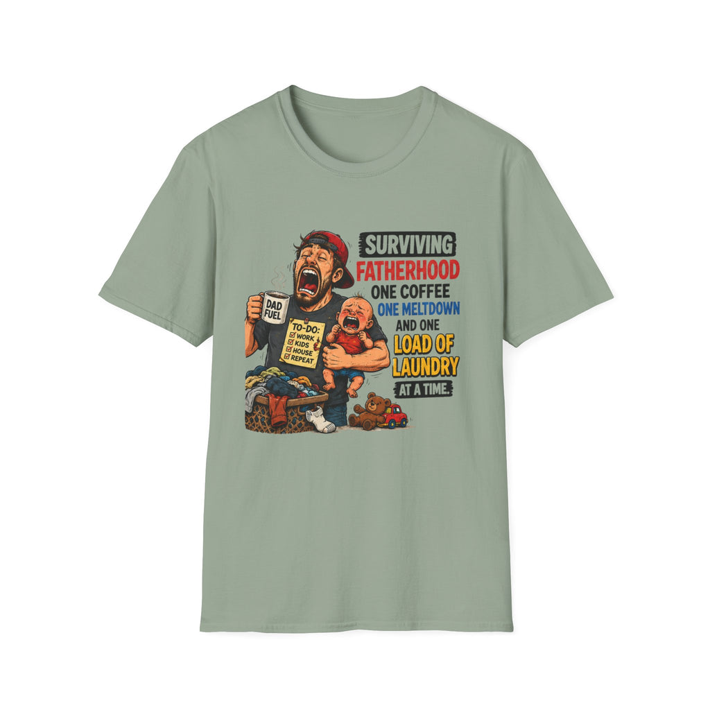 Surviving Fatherhood One Coffee, One Meltdown and One Load of Laundry at a Time. T-Shirt
