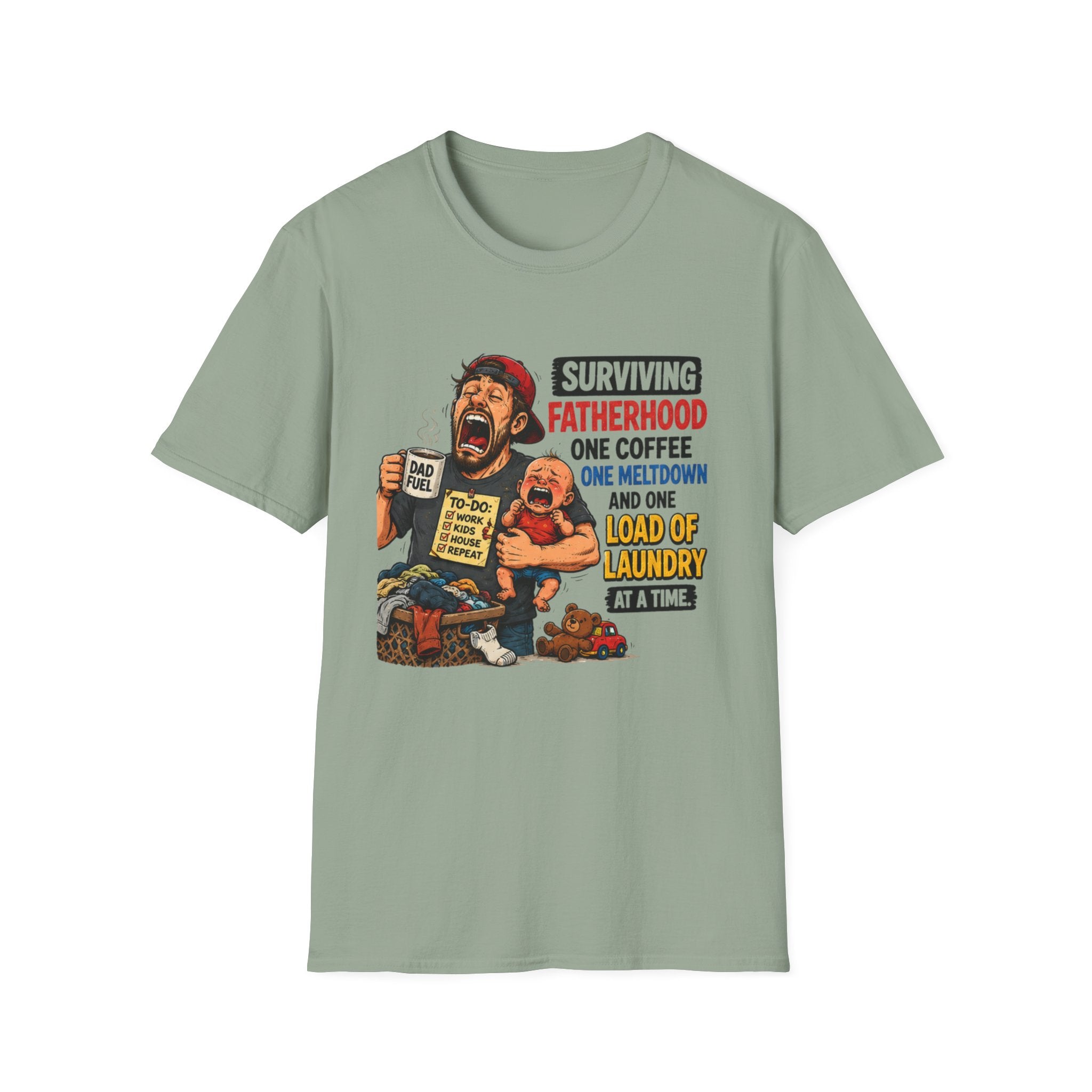 Surviving Fatherhood One Coffee, One Meltdown and One Load of Laundry at a Time. T-Shirt