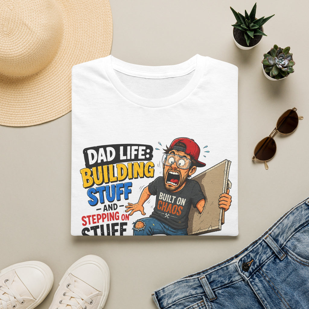 Dad Life Building Stuff and Stepping on Stuff. T-Shirt