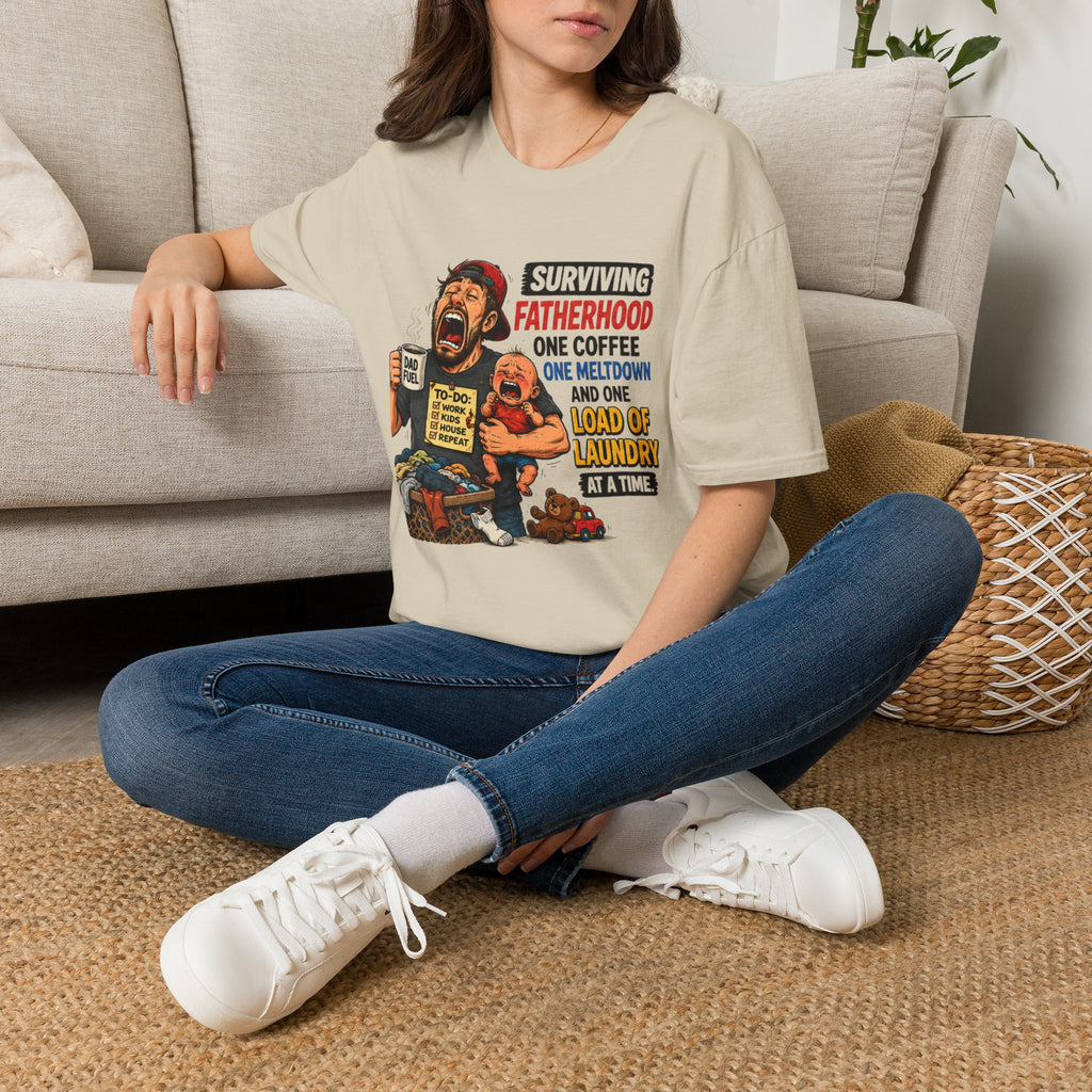 Surviving Fatherhood One Coffee, One Meltdown and One Load of Laundry at a Time. T-Shirt