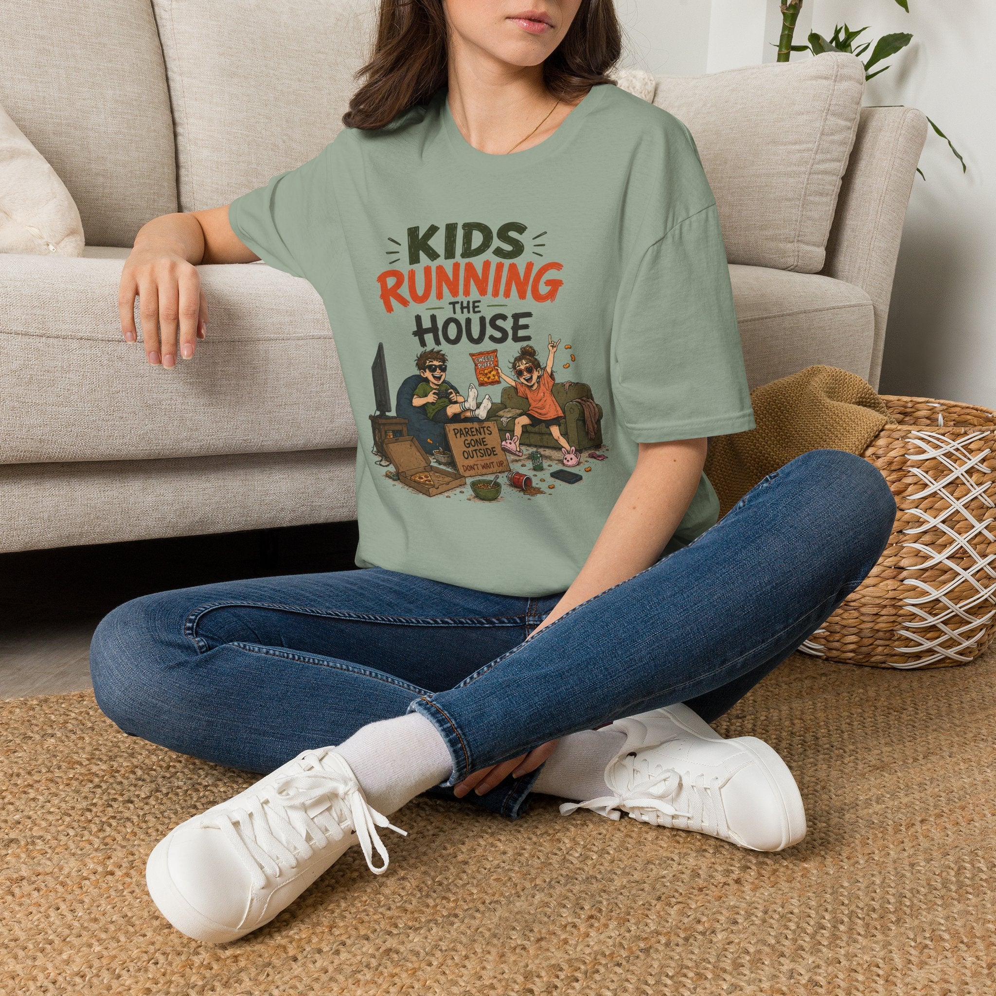 Kids Running the House. Parents Gone Outside. T-Shirt