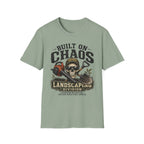 Built On Chaos. Landscaping Division. Operating On Caffeine and Bad Knees Since Sunrise. T-Shirt