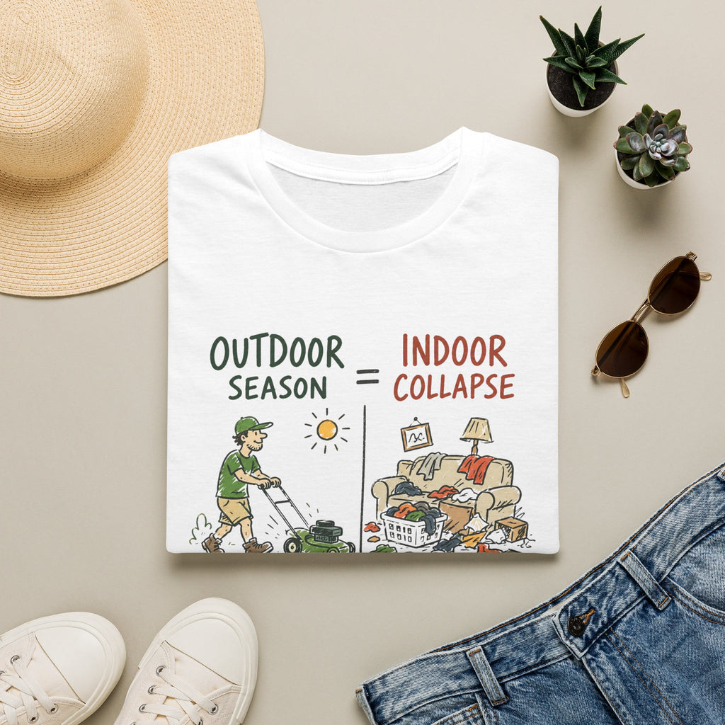 Outdoor Season = Indoor Collapse. All Energy Goes into Yard Projects. T-Shirt