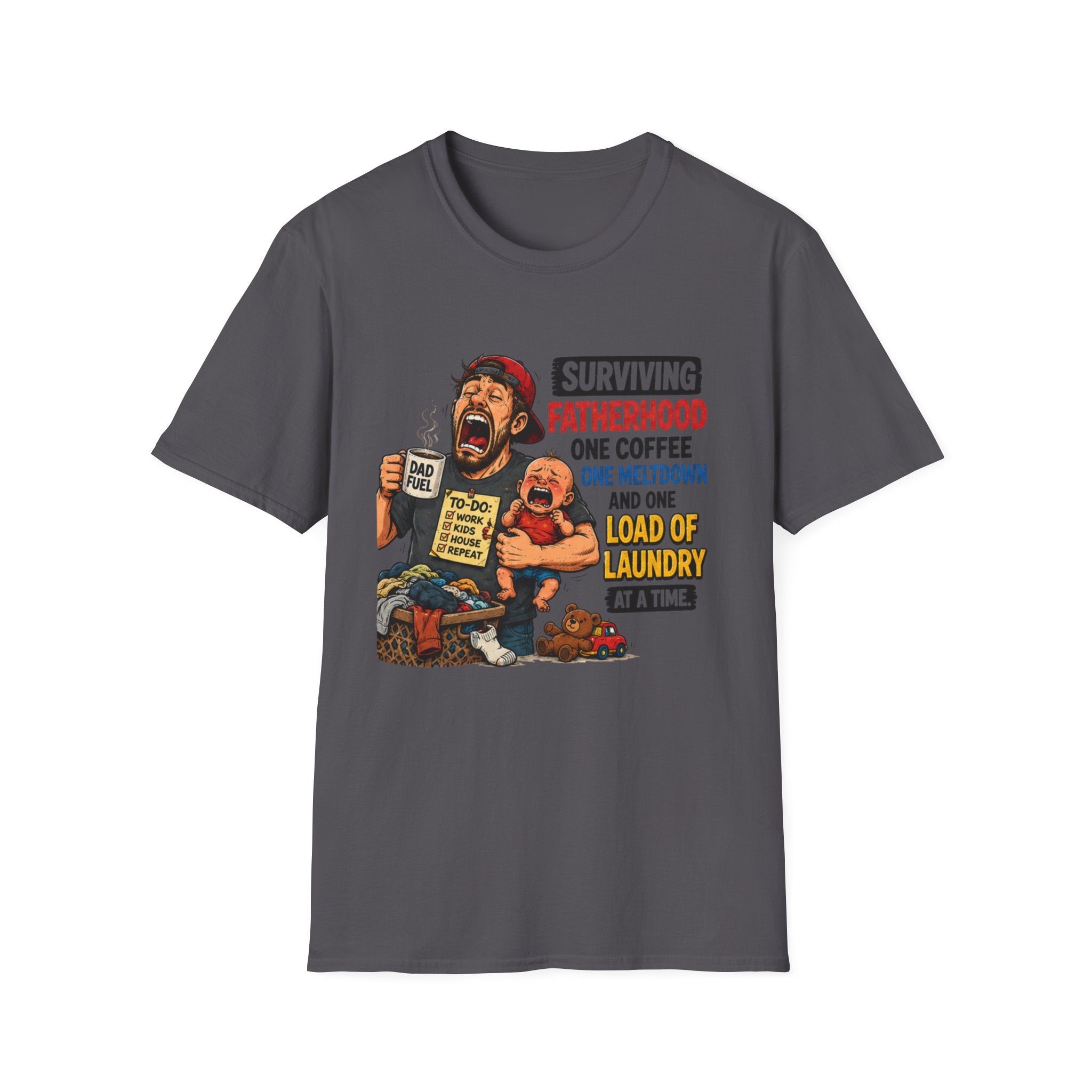 Surviving Fatherhood One Coffee, One Meltdown and One Load of Laundry at a Time. T-Shirt