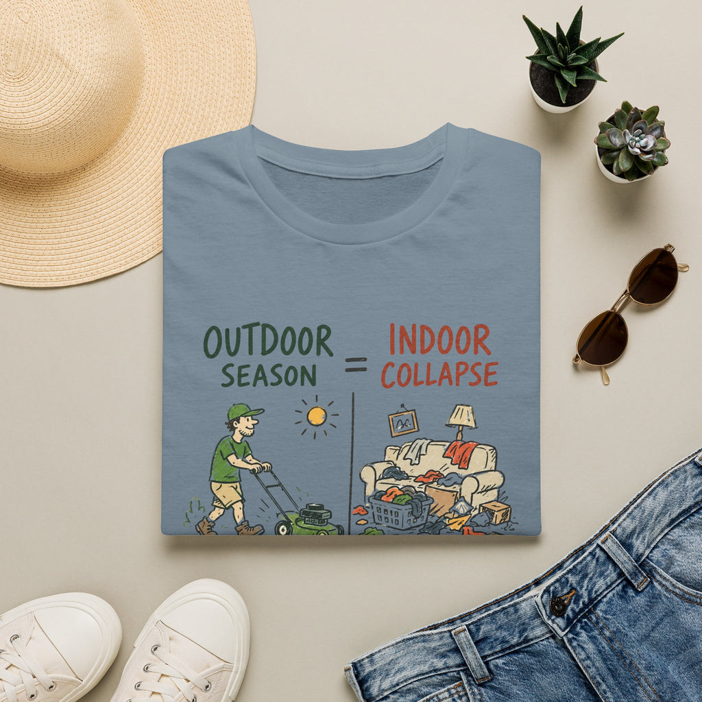 Outdoor Season = Indoor Collapse. All Energy Goes into Yard Projects. T-Shirt