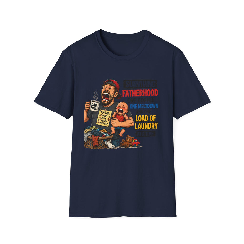 Surviving Fatherhood One Coffee, One Meltdown and One Load of Laundry at a Time. T-Shirt