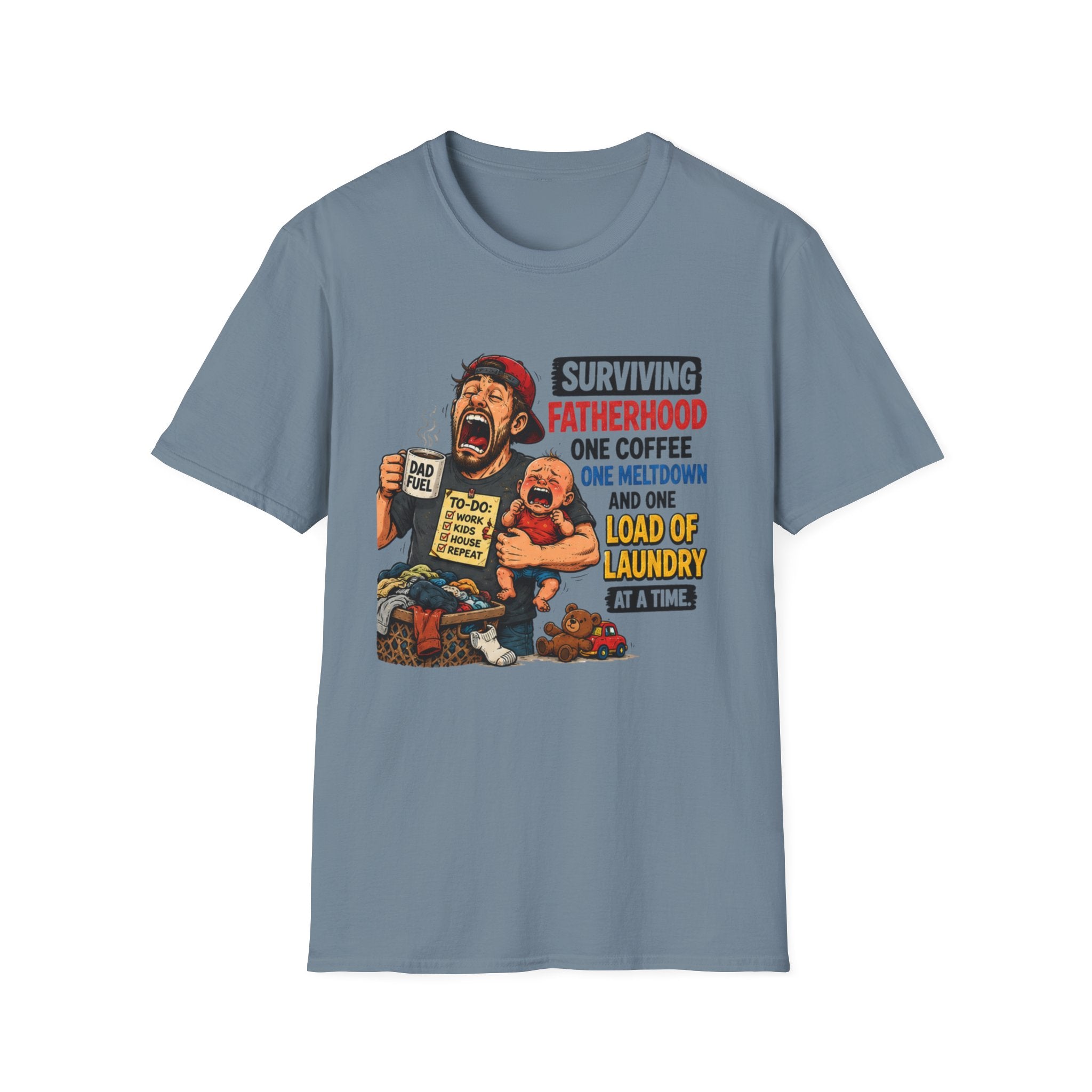 Surviving Fatherhood One Coffee, One Meltdown and One Load of Laundry at a Time. T-Shirt