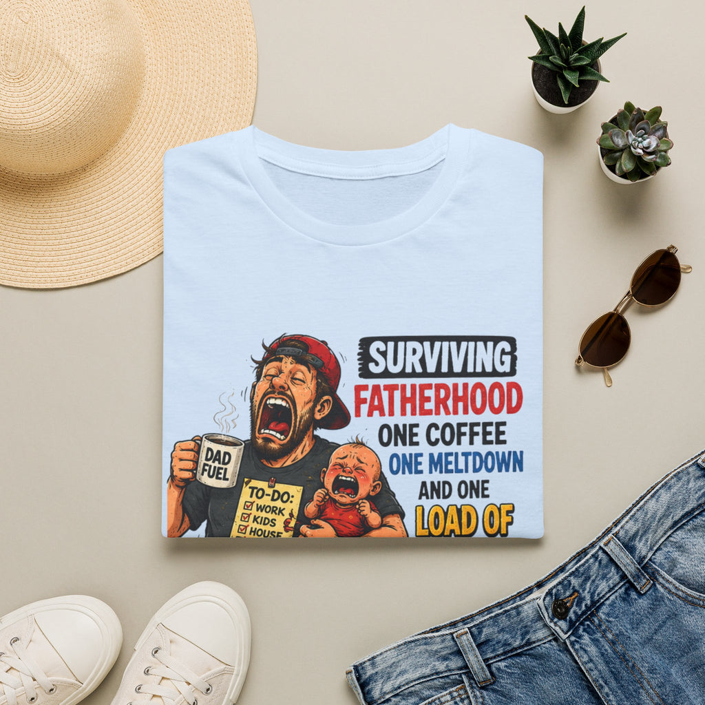 Surviving Fatherhood One Coffee, One Meltdown and One Load of Laundry at a Time. T-Shirt
