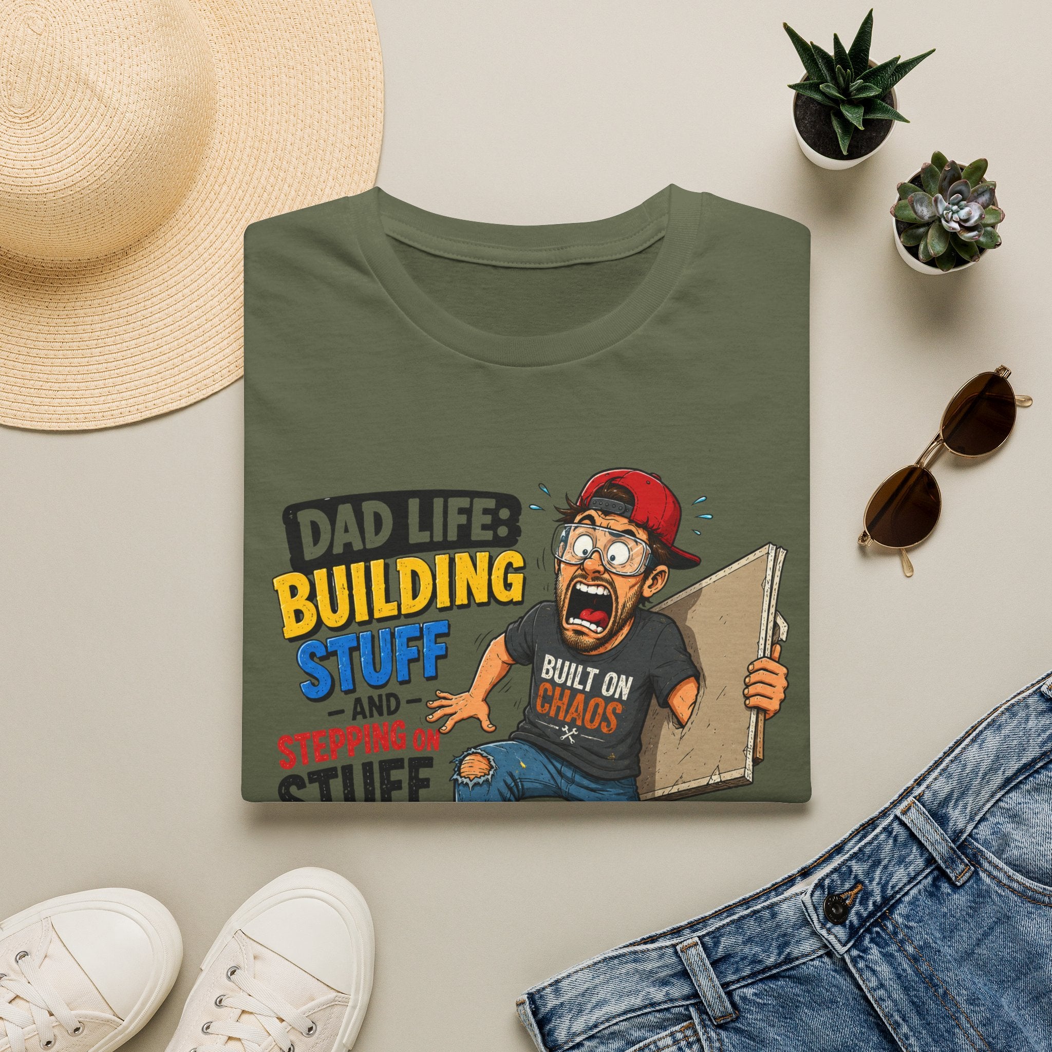 Dad Life Building Stuff and Stepping on Stuff. T-Shirt